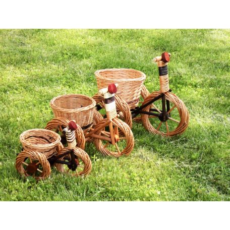 Willow bicycle planter in multiple sizes (natural)