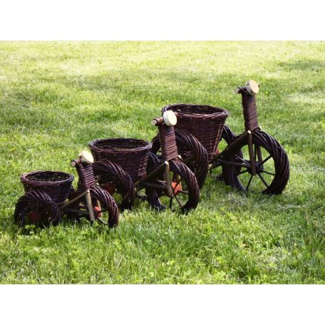 Wicker bicycle pot (dark brown) 