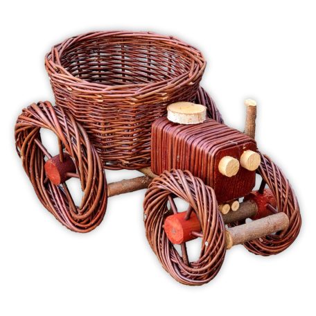 Willow planter small tractor in multiple sizes (dark brown)